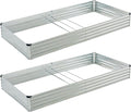 8x4x1ft(2 Pack) Galvanized Raised Garden Bed,Outdoor Planter Box Metal Patio Kit Planting Bed for Vegetables Flowers Herb,Silver-Ruum Studio Home