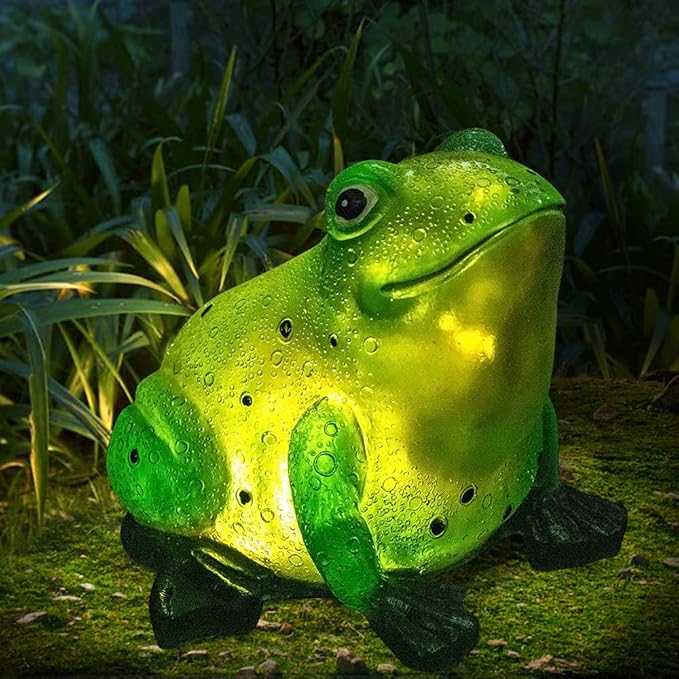 TIJNN Solar Frog Lights Deck Decorative Lighting Statue Lawn Patio Backyard Outdoor Garden Decoration Housewarming Gift-Ruum Studio Home