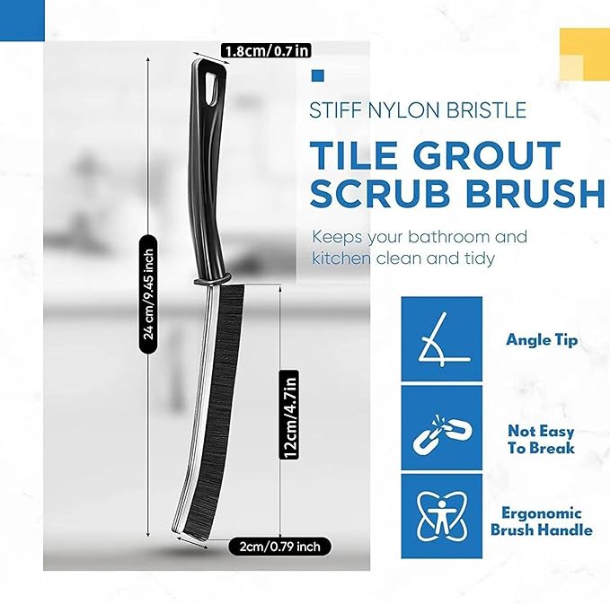 3Pcs Crevice Cleaning Brush Tool, Grout Brush Cleaning Supplies, Home Essentials, Bathroom Cleaning Brush Multifunctional Gap Scrub Hard Bristle Crevice Cleaning Brushes for Household Use-Ruum Studio Home