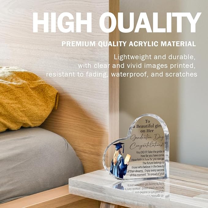 Graduation Gift 2025 Graduation Gifts Cool Graduation Gifts Gifts College Graduation Gifts Graduation Gifts For Her High School Graduation Gifts Personalized Graduation Gifts Acrylic Heart for Her-Ruum Studio Home