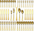 Lazycorner 50 Pcs Gold Silverware Set for 10, Food Grade Stainless Steel Flatware Set Include Fork/Knife/Spoon, Mirror Polished Eating Utensils Sets, Reusable Silverwear Cutlery Set, Dishwasher Safe-Ruum Studio Home
