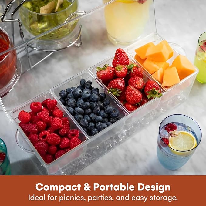 Estilo 4 Section Condiment on Ice, Clear (1-(Pack))-Ruum Studio Home