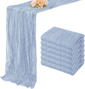 6 Pack Dusty Blue 10FT Cheesecloth Table Runner Rustic Gauze Fabric Cheese Cloth Table Runner for Wedding Bridal Baby Shower Table Decor 20 x 120 Inch Long Boho Sheer Birthday Party Table Decorations-Ruum Studio Home