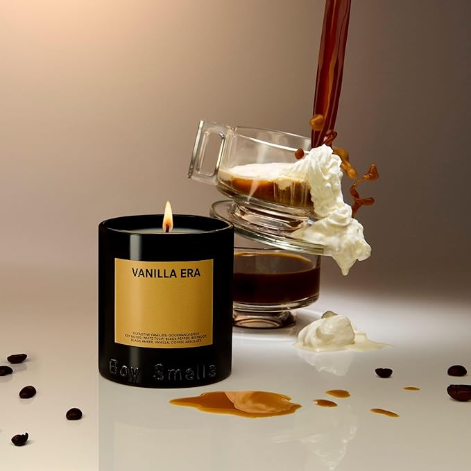 Boy Smells - Vanilla Era Scented Candles for Men and Women - 8.5 oz - Soy, Coconut Wax Candle Blend - Aromatic Candles for Home with Black Amber, Coffee, Incense - 50-Hour Burn - Cotton Wick-Ruum Studio Home