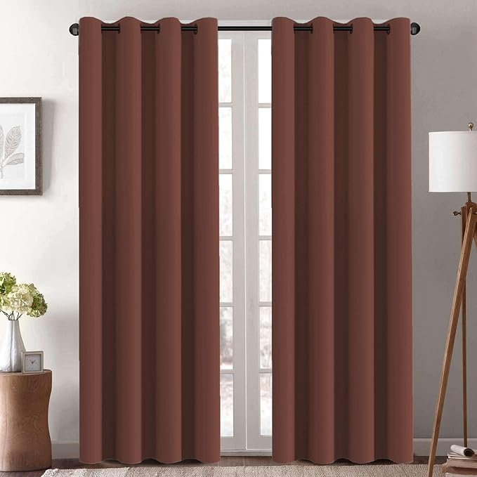 H.VERSAILTEX Thermal Insulated Blackout Window Panels Microfiber Formaldehyde-Free Kids Curtains for Holiday Season Home Decoration,Grommet Top,52 by 96 - Inch - Rust - Set of 2-Ruum Studio Home