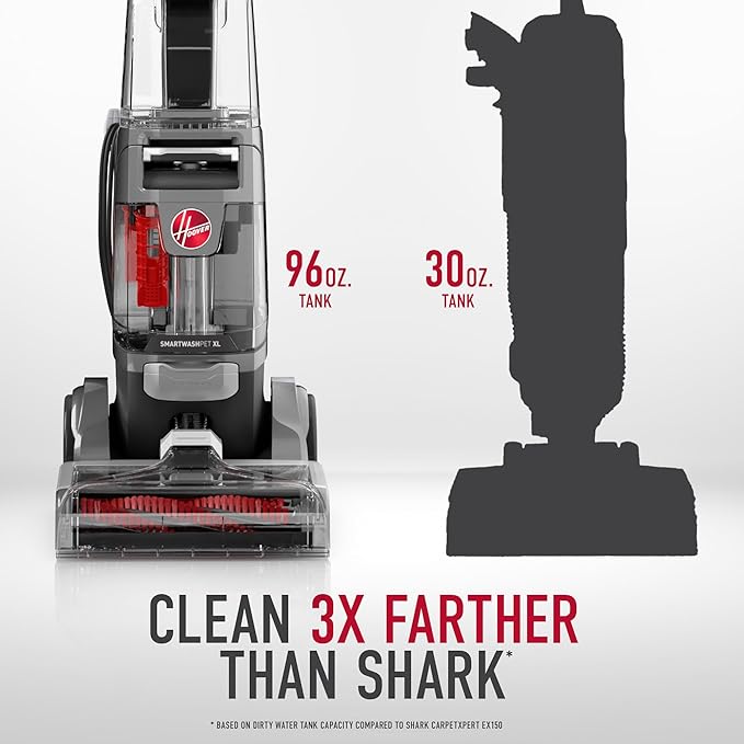 Hoover SmartWash Pet XL Upright Carpet Cleaner Machine for Carpet and Upholstery, Automatic Deep Cleaning Carpet Shampooer, Converts to Spot Cleaner, Pair with Hoover Carpet Cleaner Solution-Ruum Studio Home