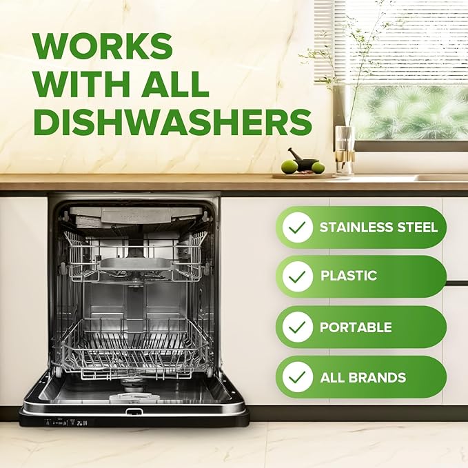 Heavy Duty Dishwasher Cleaner and Deodorizer Tablets, Descaler, Deep Cleaning, Natural Odor and Smell Remover, Calcium, Limescale, Hard Water Marks, Grease, Septic Safe Pods (12 Tabs - 1 Yr Supply)-Ruum Studio Home