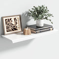 Floating Shelves for Wall, 24 Inch Long Wall Mounted White Hanging Shelf for Kitchen, Living Room, Office, Bedroom, Bathroom, Retro Vintage Wood Bookshelf for House Decor-Ruum Studio Home