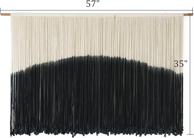 Flber Tie-Dye Macrame Wall Hanging Large Bohemian Yarn Tapestry Macrame Home Décor, 57''W*35''L-Ruum Studio Home