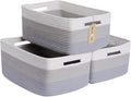 Large Storage Baskets for Shelves, Closet Organizers Bins for Clothes Blanket Towels, Baby Nursery, Toy Baskets Box, Woven Rope Baskets, 17 x 13 x 7.5”, 3 Packs Gradient Grey-Ruum Studio Home