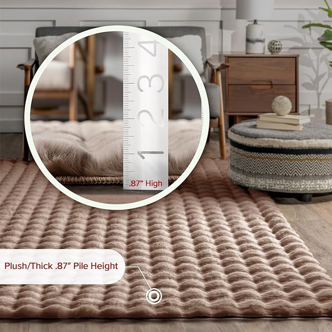 nuLOOM 3'9" x 6' Cozy Plush SuperiorWash Area Rug, Machine Washable, Non-Slip, Soft Fluffy Shag Carpet for Living Room Bedroom Kids Room Nursery Home Decor, Jeni Taupe-Ruum Studio Home