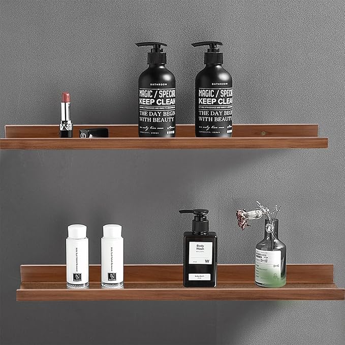 AZSKY Floating Shelves for Wall Bookshelf Wall Mount Light Walnut Picture Ledge Shelf 36 Inch Photo Picture Frames Display and Storage Shelves a Set of 2 for Bedroom Living Room Bathroom Kitchen-Ruum Studio Home