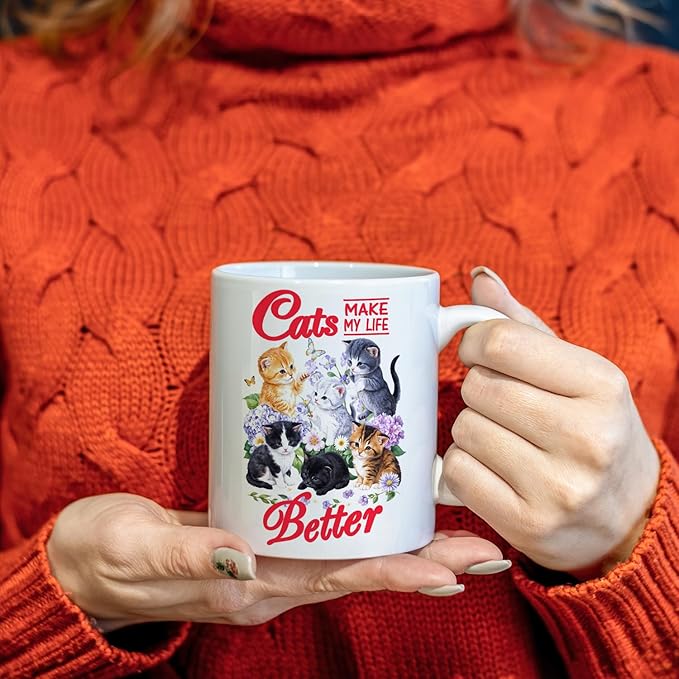 JINYO Cat Coffee Mugs, Cat Coffee Mugs For Cat Lovers,Cat Mom Cup,Cat Mom Mug,Cat Mugs For Cat Lovers Women, Cat Gifts for Cat Lovers Women Girls, Cat Lover Coffee Mug, Cat Lover Gift, Cat Cups, 11oz-Ruum Studio Home