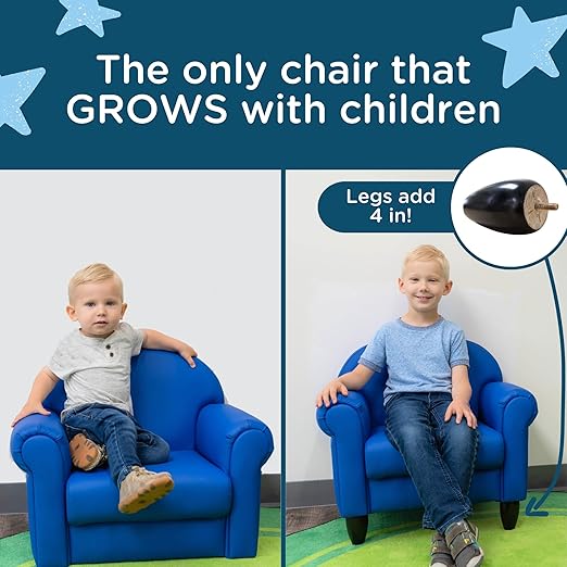 Children's Factory As We Grow Toddler Chair, Flexible Seating for Daycare or Preschool, Kids Reading Couch, Playroom Furniture, Blue-Ruum Studio Home