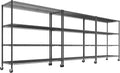 REIBII 55.5''W Storage Shelves 2500LBS Wire Shelving Unit with Wheels Heavy Duty Metal Shelves for Storage Adjustable Garage Storage Rack Pantry Shelf Kitchen Shelving, 75.6" H X 55.5''W X 24" D, 3PCS-Ruum Studio Home