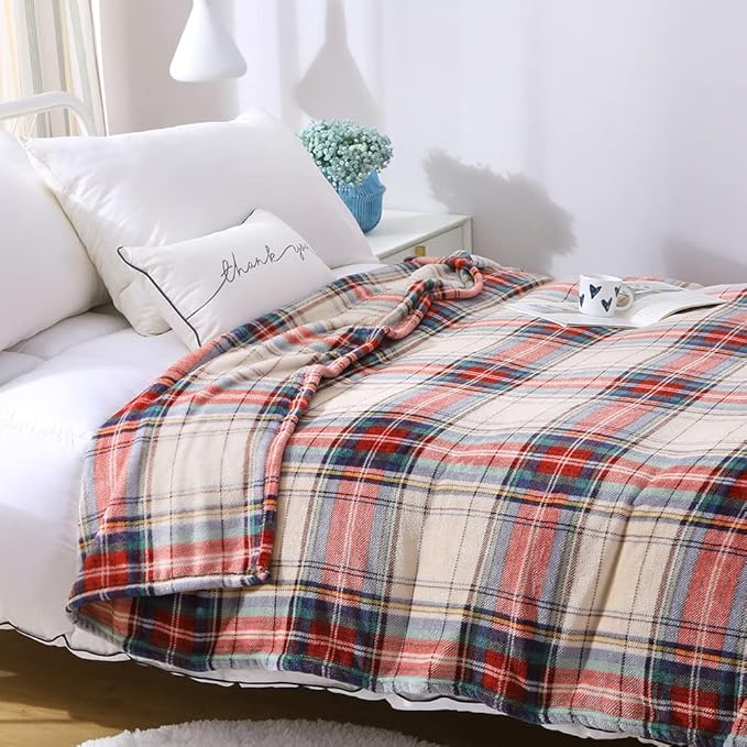 MERRYLIFE Plaid Throw Blanket for Couch | Soft Decorative Ultra-Plush Colorful| Throw Size Travel Blanket Plush|(50" 60",Tartan)-Ruum Studio Home