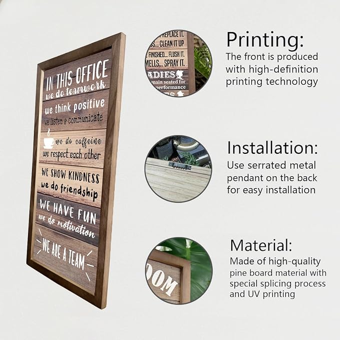Office Décor, Frame In This Office Decor, Human Resources Gifts, Rustic Office Rules, Hanging Wall Decor, the Office Décor, Human Resources Office Decor, Western Office Décor, Hanging Office Décor-Ruum Studio Home