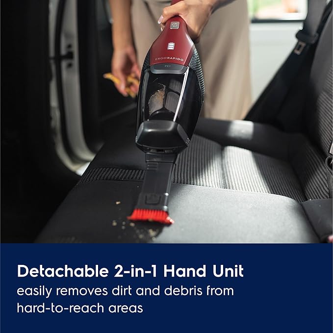 Electrolux Ergorapido Pet Cordless 2-in-1 Vacuum Cleaner with Motorized Pet Nozzle for Easy Pet Hair Removal, 48-Minute Run Time, 2 Power Modes, Chili Red-Ruum Studio Home