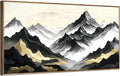 amatop Framed Extra Large Wall Art for Office Abstract Mountain Motivational Canvas Print Black and White Landscape Picture Zen Nature Giant Artwork for Contemporary Living Room Bedroom Decor 58x29 Inch-Ruum Studio Home