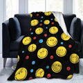 Smiley Face Throw Blanket Soft Smiley Fleece Blanket Men Women Gift for Kids Boys Girls for Party Couch Sofa Bed Deco Blankets 60x50 Inches-Ruum Studio Home