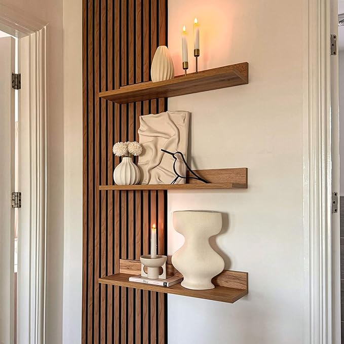 Mobili Fiver, Set of 2 Rachele Shelves, 23.62 in, Rustic Oak, Made in Italy-Ruum Studio Home