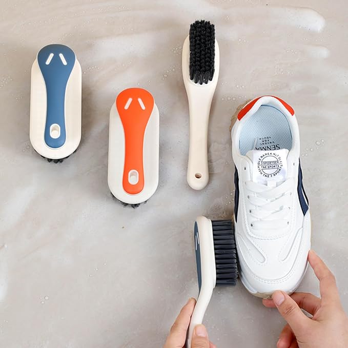 Soft Bristle Scrub Cleaning Brush Stain Remover Brush Fabric Cleaning Brush Laundry Brush Small Scrub Brush Cleaner Household Cleaning Brushes for Carpet, Clothes, Bathroom,Sneaker-2 Pack (Gray)-Ruum Studio Home