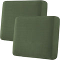 H.VERSAILTEX Super Stretch Individual Seat Cushion Covers Sofa Covers Couch Cushion Covers Slipcover Sets Thick Jacquard Textured Twill Fabric (2 Piece Large Sofa Cushion Covers, Bronze Green)-Ruum Studio Home