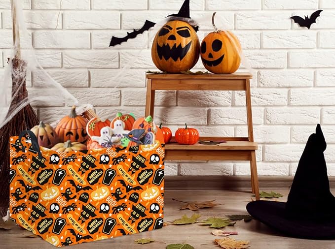 HIYAGON Rectangular Halloween Basket for Boys and Girls Kids Trick or Treat Pumpkin Basket for Halloween Parties Cute Storage Bin Organizer Box Room Decor(Spider Halloween)-Ruum Studio Home