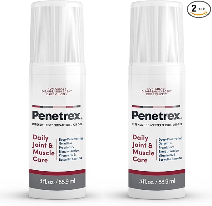 Penetrex Joint & Muscle Therapy - Soothing Gel for Back, Neck, Hands, Feet - Premium Whole Body Rub with Arnica, Vitamin B6 & MSM - 3oz Roll On Gel (2-Pack)-Ruum Studio Home