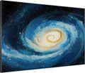 SIGNWIN 46"x60" Extra Large Framed Wall Art Spiral Galaxy Vivid Blue and Yellow Cosmic Space Illustration for Home Living Room Bedroom Decor (Frame Assembly Required)-Ruum Studio Home