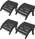 KINGYES Folding Adirondack Ottomans Set of 4 for Adirondack Chair, Black-Ruum Studio Home