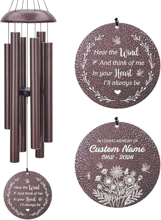 Personalized Wind Chimes, Wind Chimes for Loss of Loved Father/Mother/Lover, Commemorative Sympathy Bereavement Gifts for Condolences/Funeral (36 inch)-Ruum Studio Home