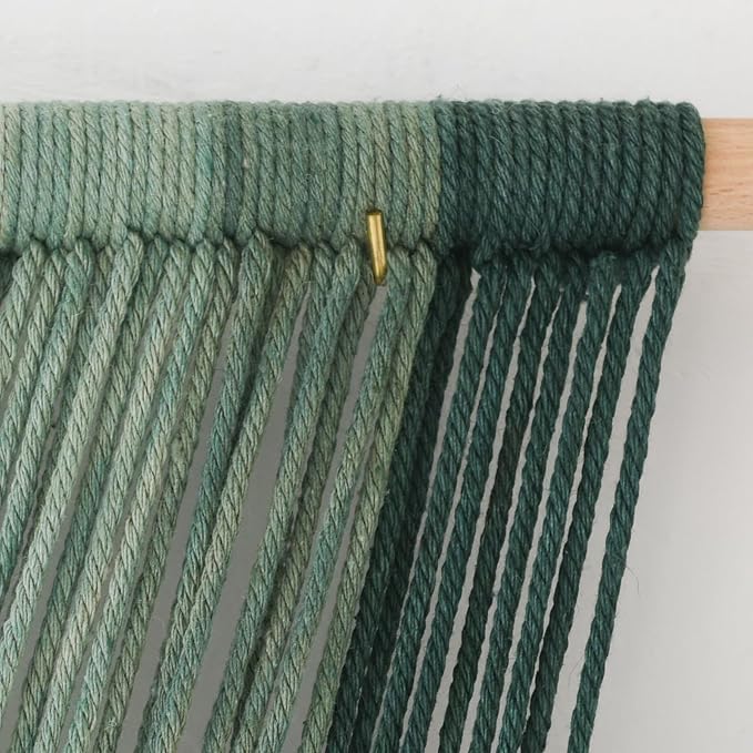 Macrame Wall Hanging Green Yarn Art Dip-Dye Boho Wall Decor Fiber Wall Art Craftsmanship Home Decor 57" W x 39" L-Ruum Studio Home