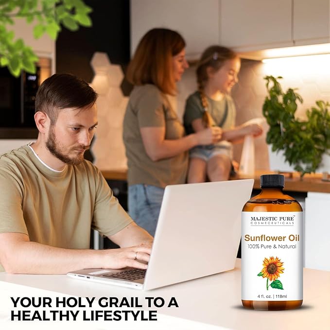Majestic Pure Sunflower Essential Oil with Glass Dropper - Huge 4 Fl Oz - 100% Pure and Natural Black Pepper Oil - Premium Grade Essential Oils for Diffuser, Aromatherapy, Soap and Candle Making-Ruum Studio Home