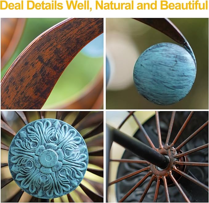 LimeHill Metal Wind Spinner for Garden and Yard - Kinetic Wind Spinners Outdoor Large (24 x 84 inches)-Ruum Studio Home