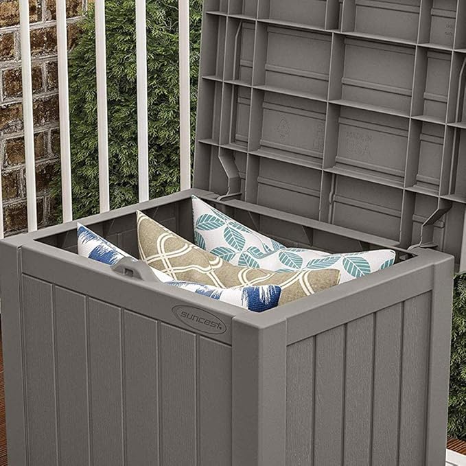 Suncast SS500ST 22 Gallon Small Resin Outdoor Patio Storage Deck Box (4 Pack)-Ruum Studio Home
