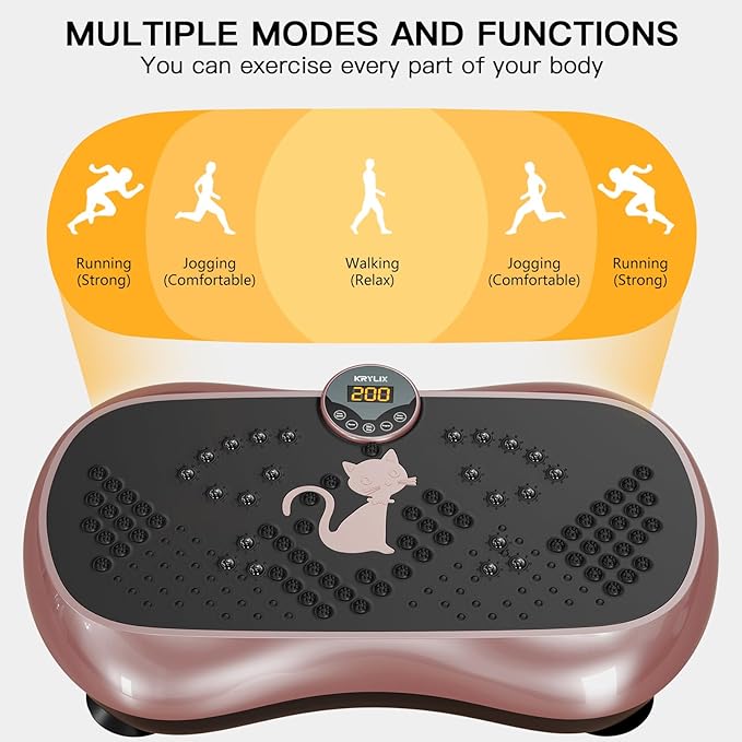 KRYLIX Vibration Plate Machine Exercise Platform for Whole Body Vibration Workout Weight Loss Lymphatic Drainage Fitness Platform Exercise Machine Vibrating Platform for Women Men-Ruum Studio Home