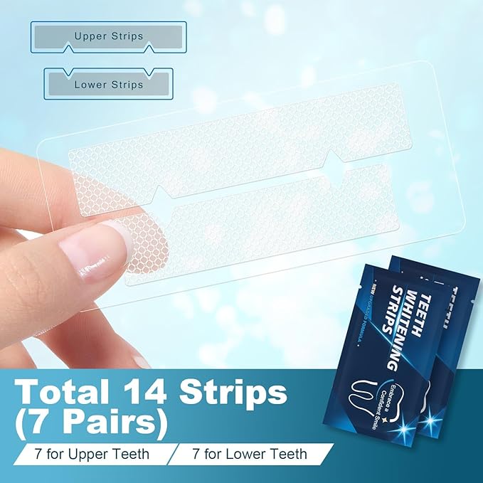 Teeth Whitening Strips - 14 Whitening Strips for Teeth Sensitive, Professional, Fast Remove Smoking, Coffee, Wine Stains, Teeth Whitening Kit Pack of 7 Non-Slip Strips Treatments-Ruum Studio Home