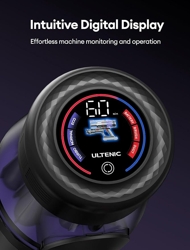 Ultenic Cordless Vacuum Cleaner, 550W/50Kpa, 60Mins Runtime, 180°Bendable Wand, Anti-Tangle Brush, Stick Vacuum Cordless with Charging Dock, Handheld Vacuum for Pet Hair/Carpet/Floor/Car, U16 Flex-Ruum Studio Home