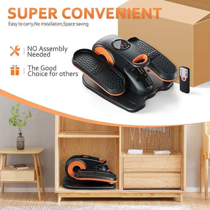 Under Desk Elliptical Machine, Ellipse Exerciser as Seen on TV for Seniors with Remote Control & 12 Adjustable Speeds, Elliptical Machine for Home-Ruum Studio Home