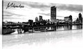 DJSYLIFE Milwaukee Skyline Wall Art Black and White Stretched Canvas Wall Art Prints for Bedroom or Office Decoration Ready to Hang 13.8" x 47.3"-Ruum Studio Home