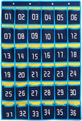 Loghot Classroom Accessories Closet Pocket Chart for Cell Phones Holder Wall Door Hanging Organizer (36 Pockets Blue)-Ruum Studio Home