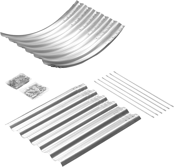 Land Guard Galvanized Planter Raised Beds, 631.99ft Keyhole Raised Garden Bed-Ruum Studio Home