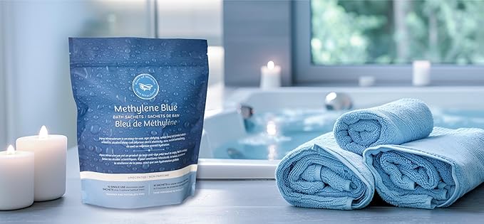 Methylene Blue Bath Soak | Age Defying Serum for Aging and Fragile Skin | Supplement for Defying The Signs of Aging Fragile Skin | USP Pharmaceutical Grade | 10 Dissolvable Sachets-Ruum Studio Home