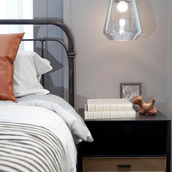 Decorative Books with White Faux Leather,Decorative Book Box for Home Decor, Display,Coffee Table Books Decor,Hotel Home Bookshelf Décor Book (YD-C104 L+S)-Ruum Studio Home