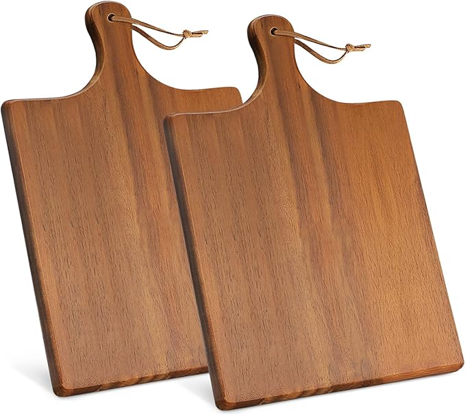 AIDEA Wood Cutting Board Large Charcuterie Board with Handle(17"x11") 2Pack Dark Brown-Ruum Studio Home