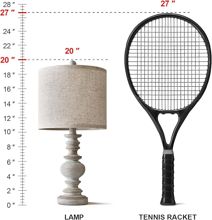 BOBOMOMO Tradition 20" Rustic Table Lamp Set of 2 for Living Room Bedroom Bedside Desk Lamps Bedroom Nightstand Vintage Lamps Linen（Suitable for Decorating Small Areas）-Ruum Studio Home