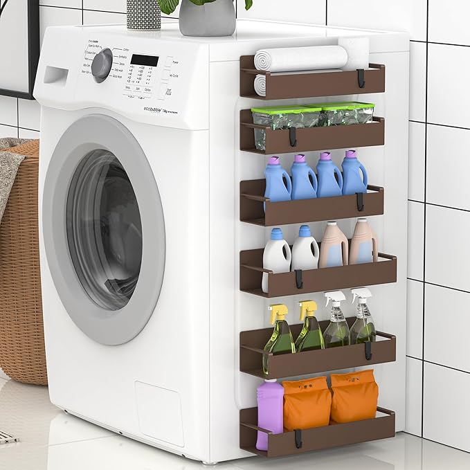 6 Pack Magnetic Spice Rack Organizer for Refrigerator and Oven, Brown Fridge Organizers and Storage for Kitchen-Ruum Studio Home