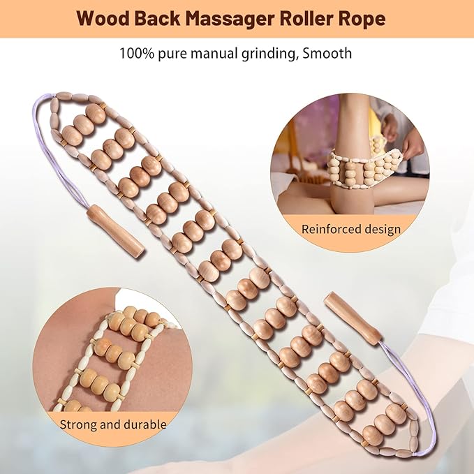 6 Pcs Wood Therapy Massage Tools, Meifuly Professional Complete Maderotherapia Wooden Massager Kit for Body Shaping, Lymphatic Drainage, Muscle Pain Relief, Anti-Cellulite (with Storage Bag)-Ruum Studio Home