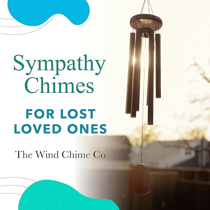 The Wind Chime CO Memorial Wind Chimes, Sympathy Wind Chimes Gift for The Loss of A Loved one, Home Decor Outdoor Garden, Soothing Melodic Tones with Mute Option.-Ruum Studio Home